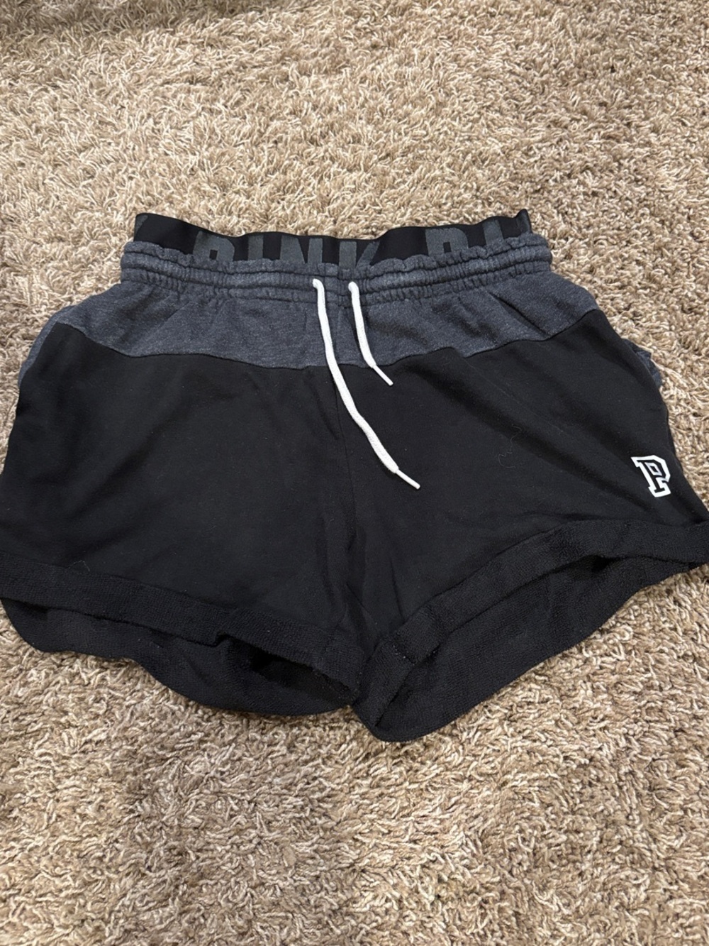 PINK Victoria's Secret Black Shorts with Charcoal Waistband